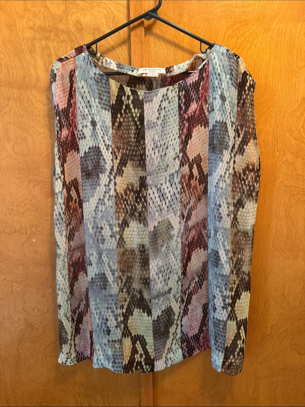 Liz Claiborne Multi-Color Snake-Print Sleeveless Tank